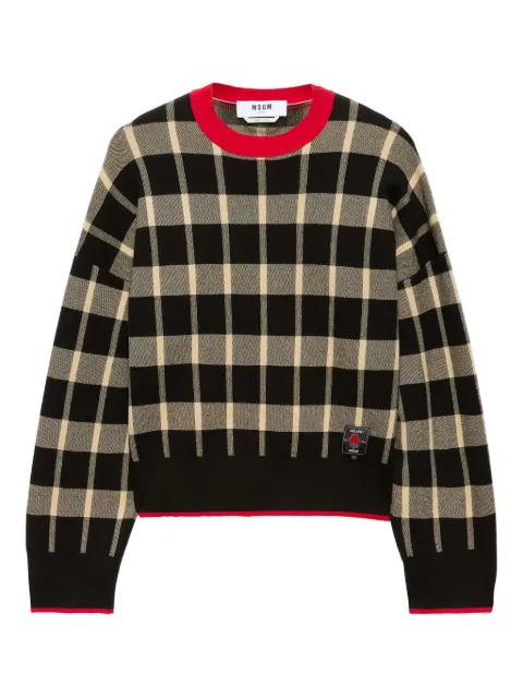 MSGM sudadera con motivo de cuadros