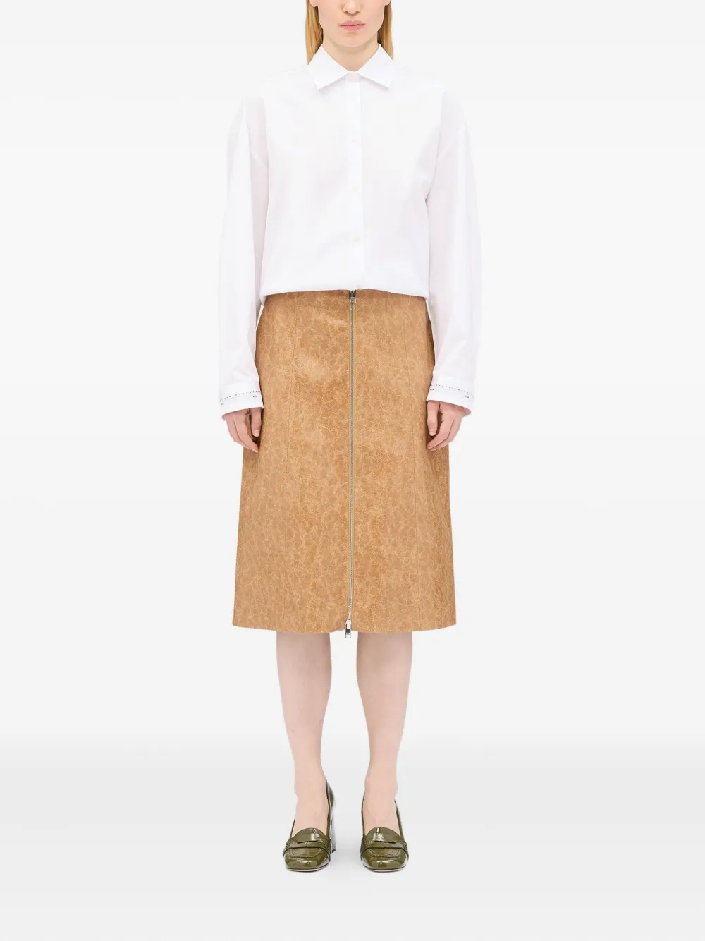 MSGM Midi-rok met rits - Bruin