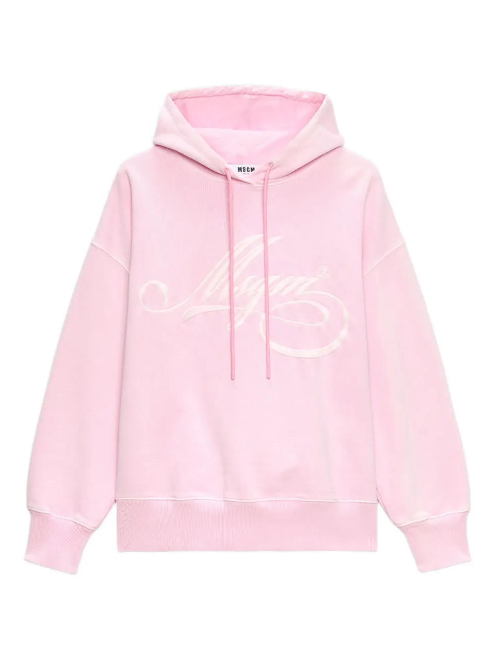 MSGM logo-embroidered hoodie | Pink | Image 1