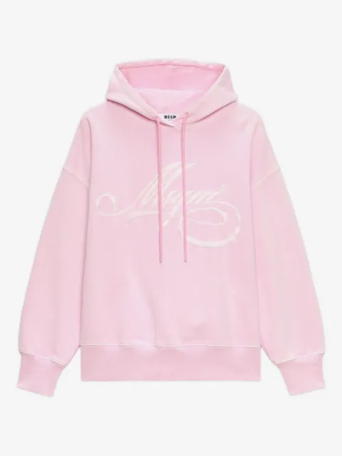 MSGM logo-embroidered hoodie