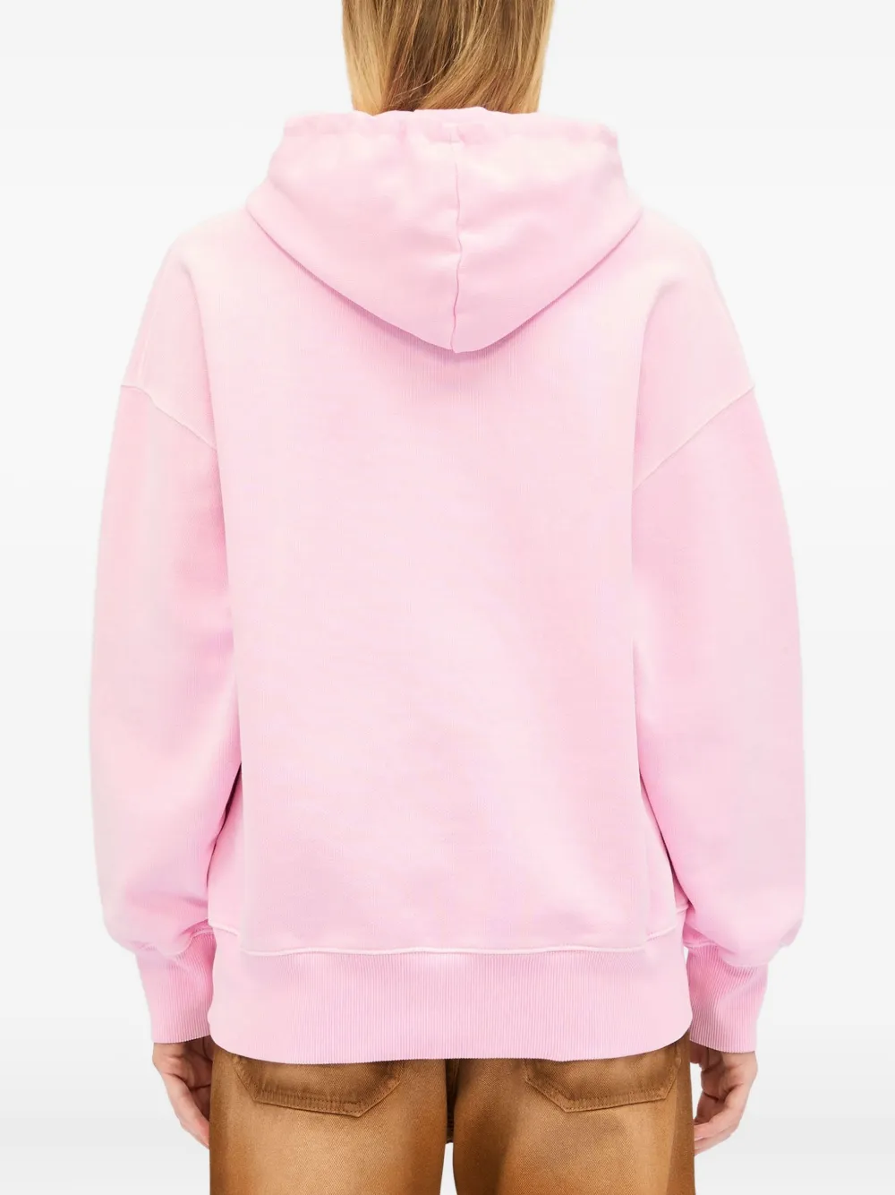 Msgm Logo-embroidered Hoodie In Pink