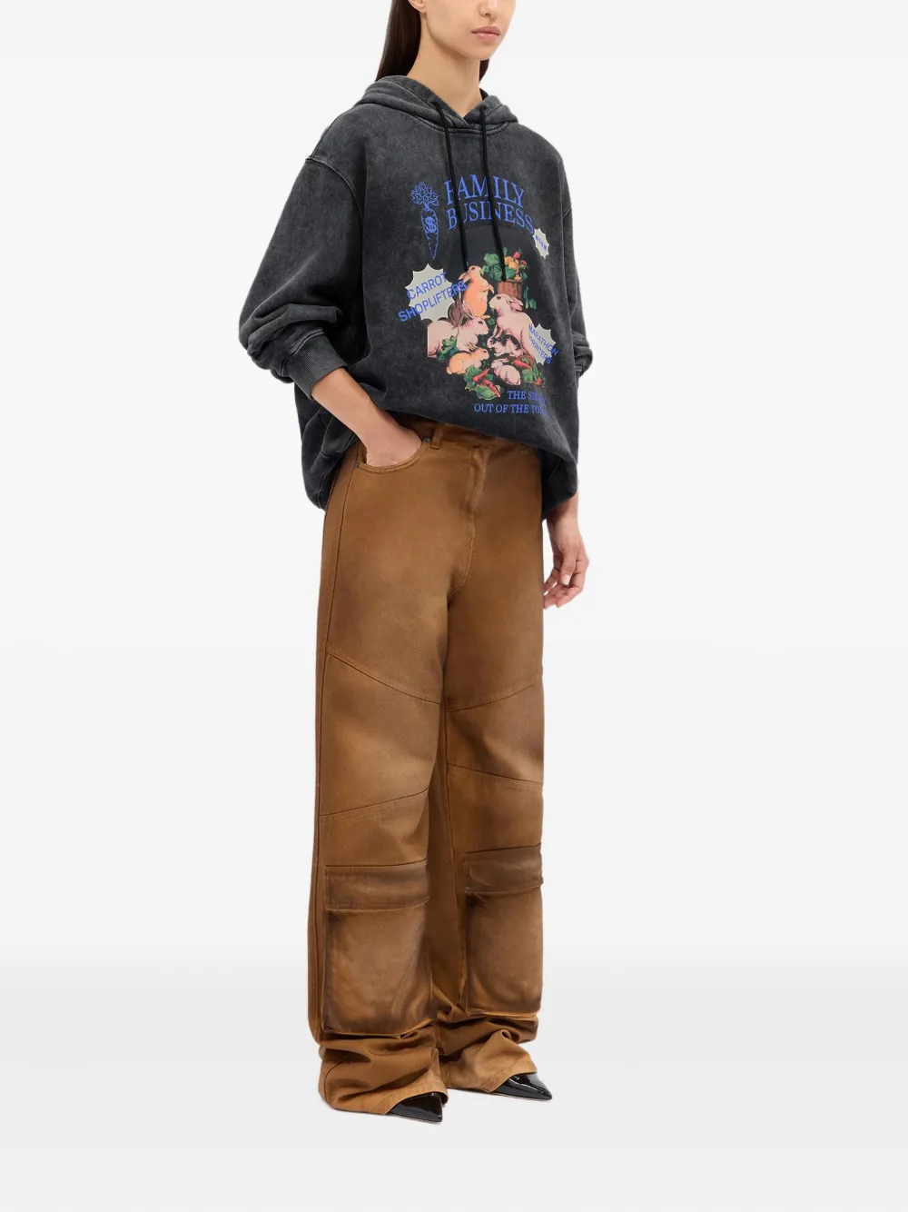 MSGM graphic-print hoodie - Zwart