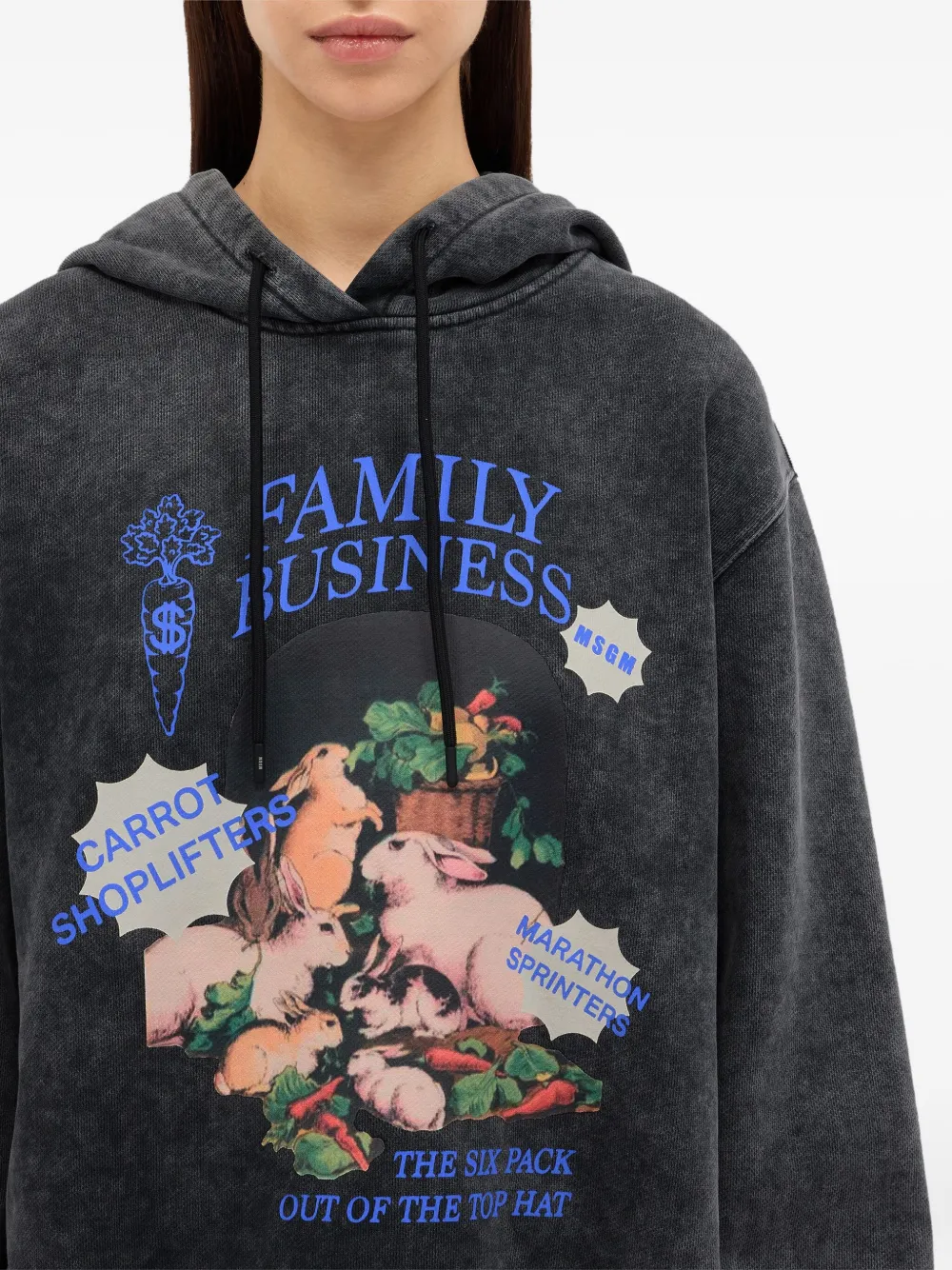 MSGM Hoodie met print Zwart