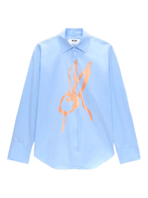 MSGM rabbit-print shirt