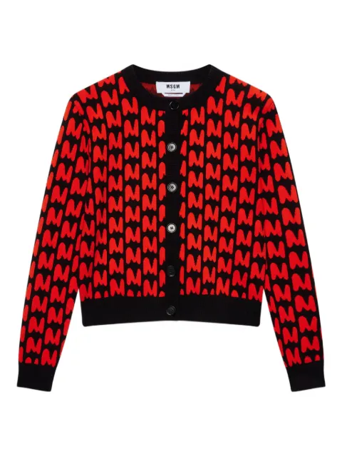 MSGM monogram-pattern button-up cardigan