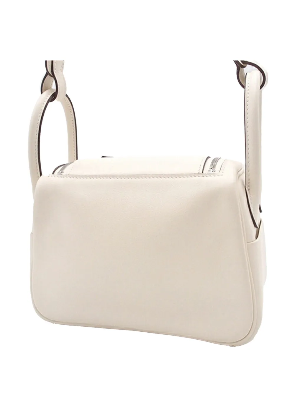 Pre-owned Hermes 2023 Mini Swift Lindy Verso 20 Satchel In White