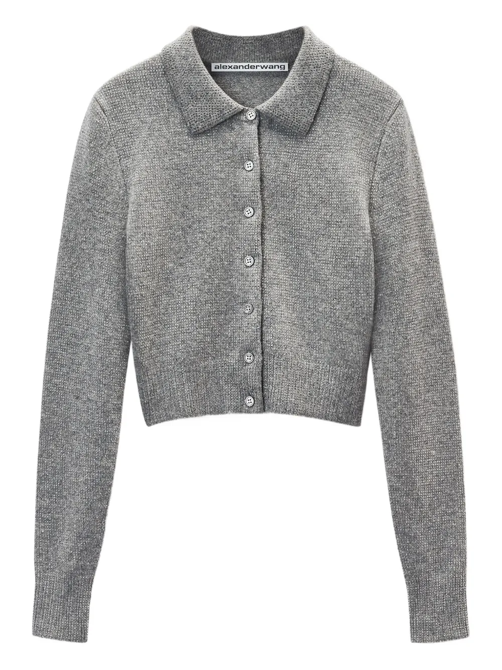 Alexander Wang Embellished Cardigan In Gray