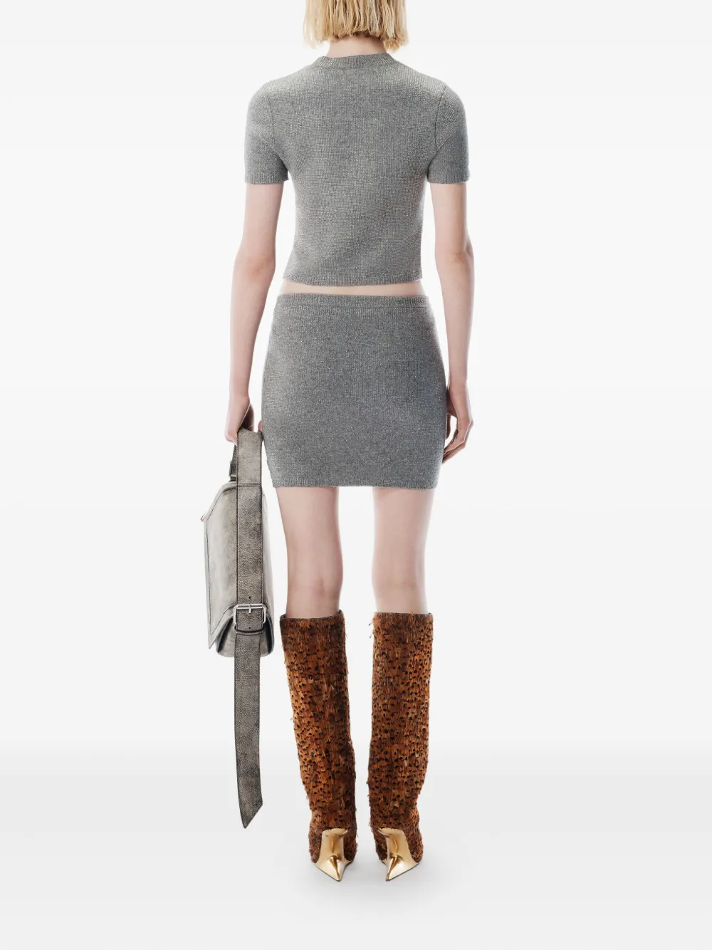 Alexander Wang Verfraaide T-shirt met ronde hals Grijs