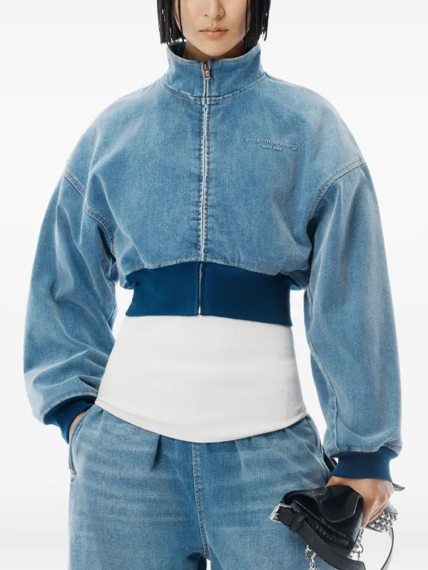 alexanderwang デニムジャケット Regen Indigo Denim clip trucker jacket in VINTAGE BLEACH