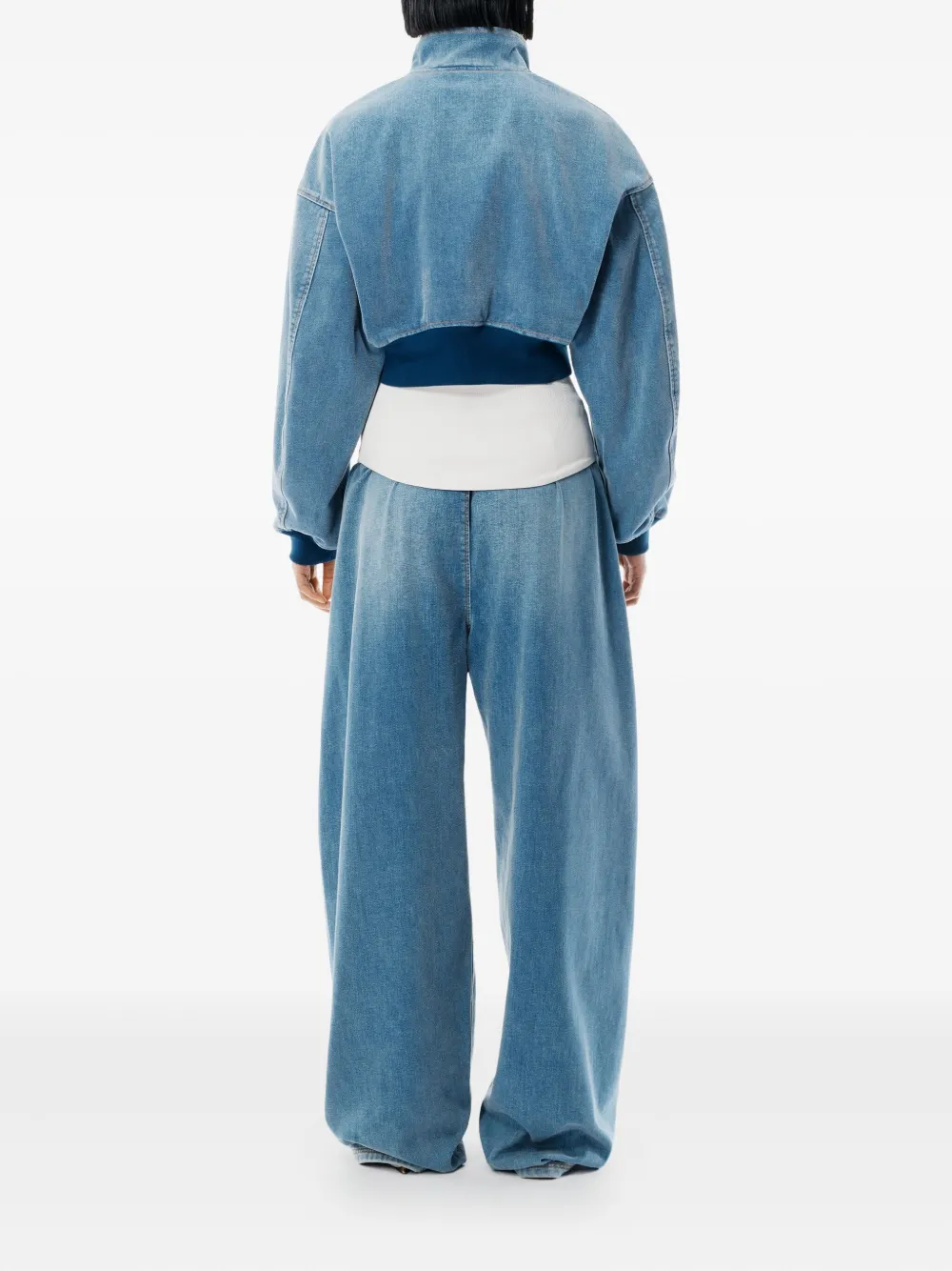 Alexander Wang Denim jack met opstaande kraag Blauw