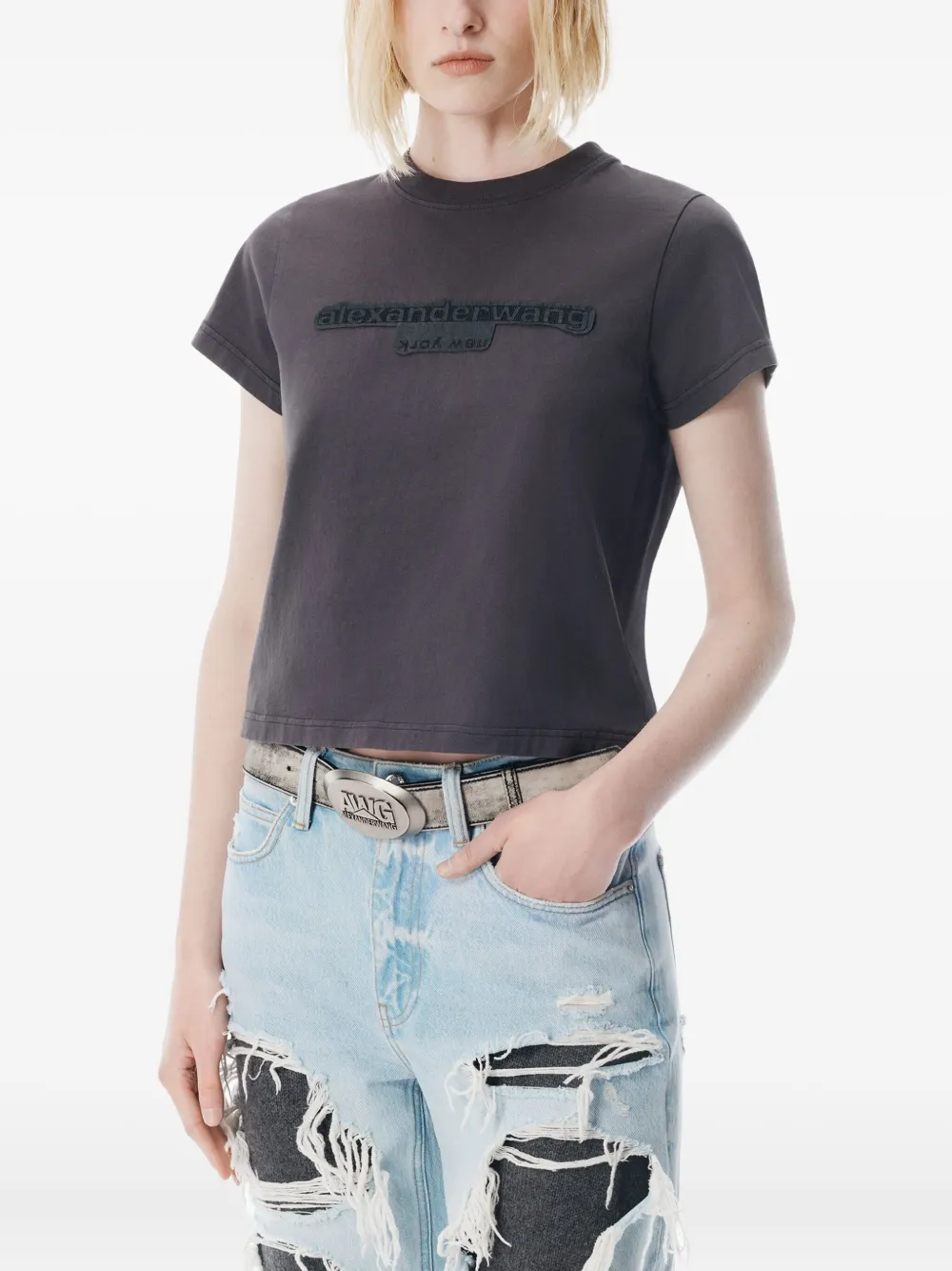 Alexander Wang T-shirt met borduurwerk Zwart