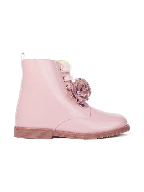 ANDANINES ruffled lace-up boots