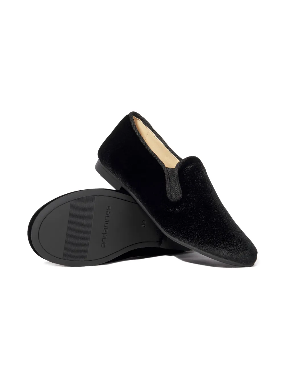 ANDANINES velvet slip-on loafer - Zwart