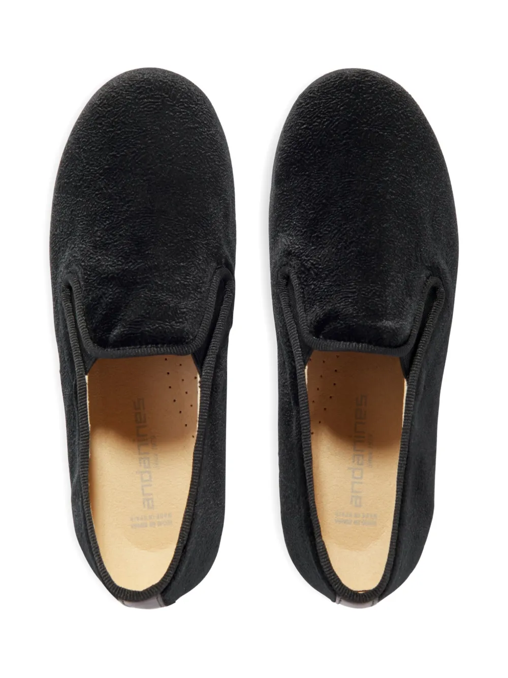 ANDANINES Fluwelen slip-on loafers Zwart