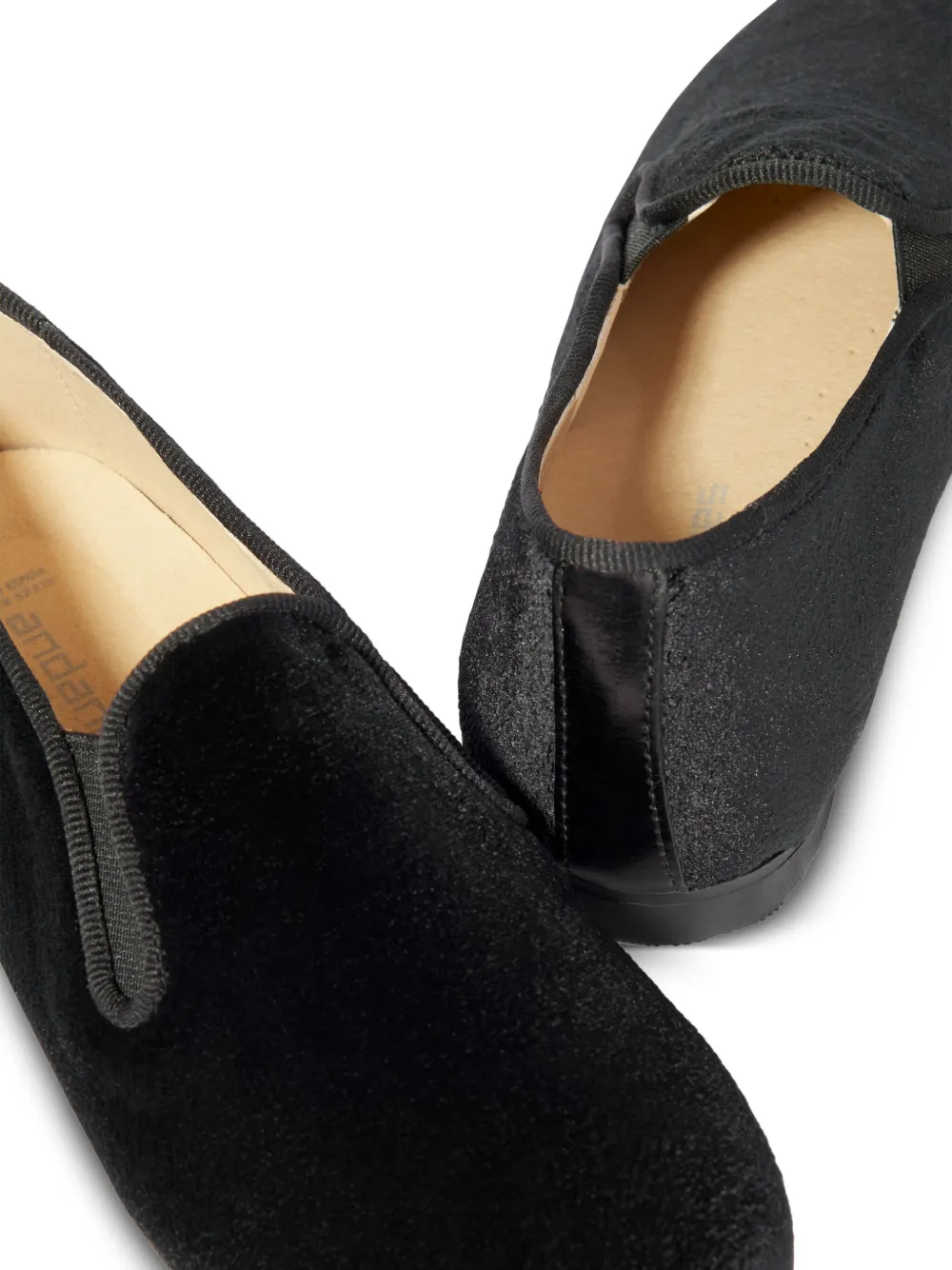 ANDANINES Fluwelen slip-on loafers Zwart