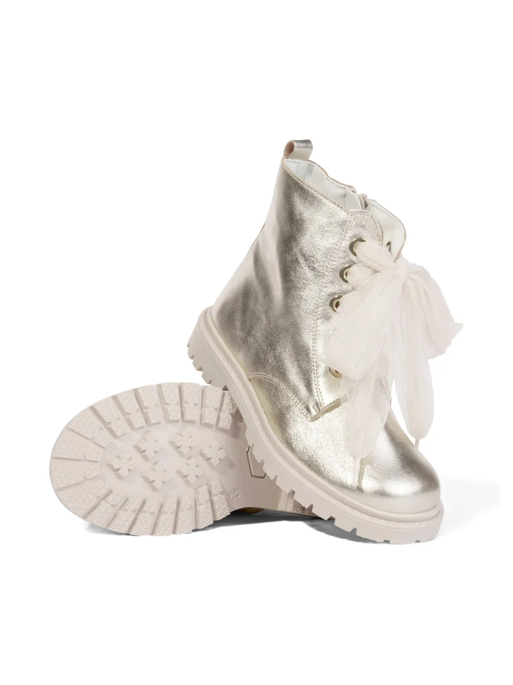 ANDANINES bows lace-up boots - Zilver