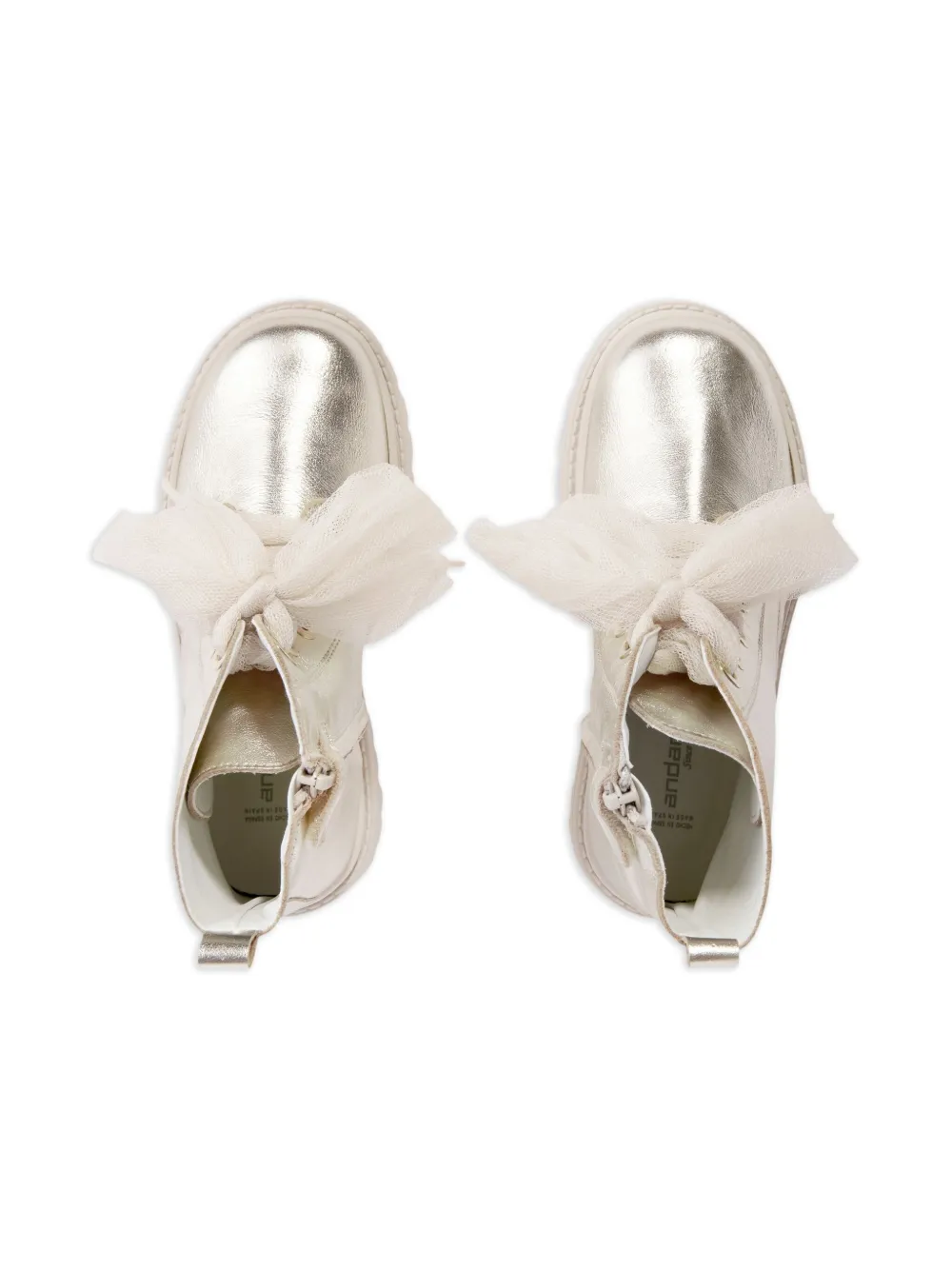 ANDANINES Veterlaarzen met strikken Zilver