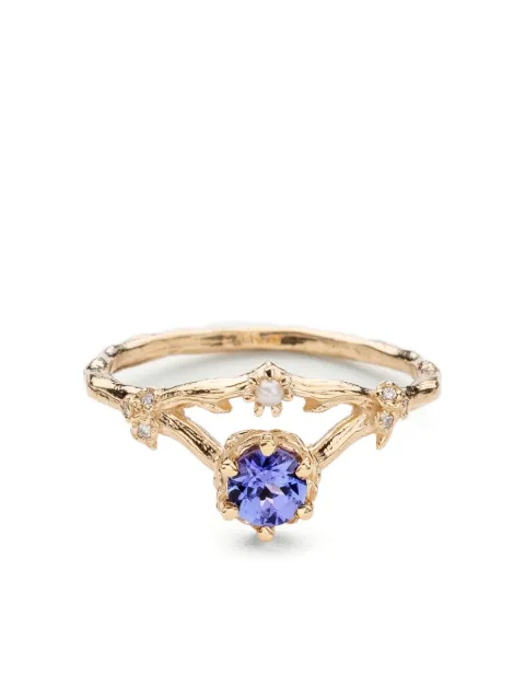 SOFIA ZAKIA 14K yellow gold Frida tanzanite diamond ring