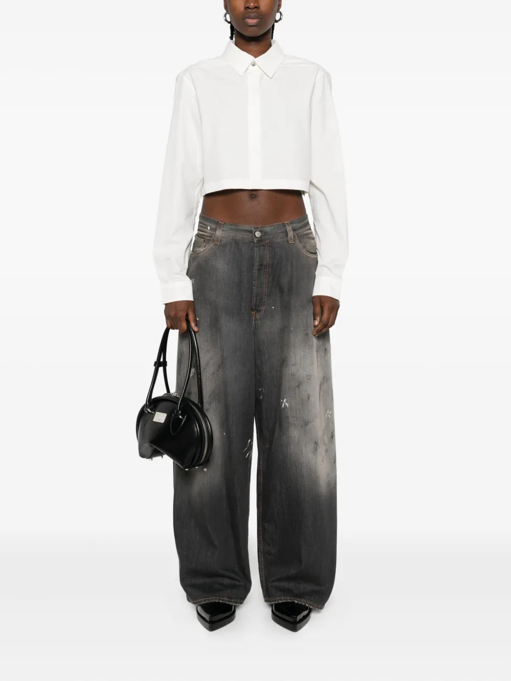 Rick Owens Cropped blouse Wit