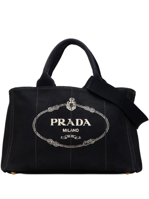 Prada Pre-Owned 2013-2025 Canvas Canapa Logo Tote satchel