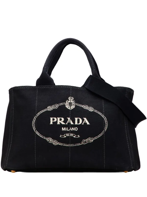 Prada Pre-Owned 2013-2025 キャンバス カナパ ロゴ トート サッチェル 