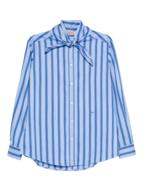 Nº21 embroidered-logo stripe-pattern shirt