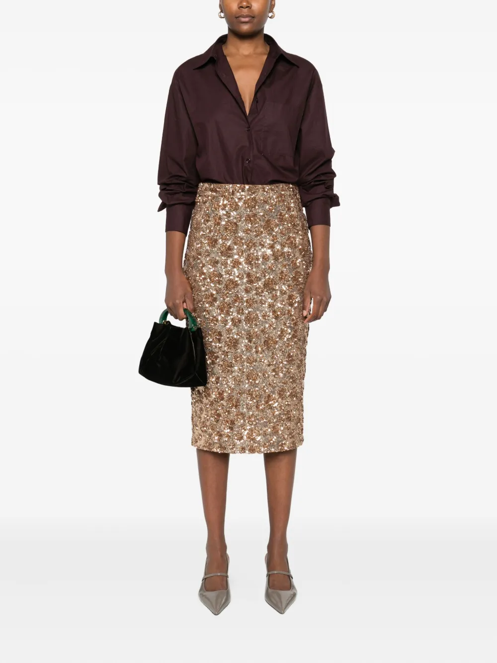 Nº21 sequin-embellishment midi skirt | Pencil Skirts | Image 2