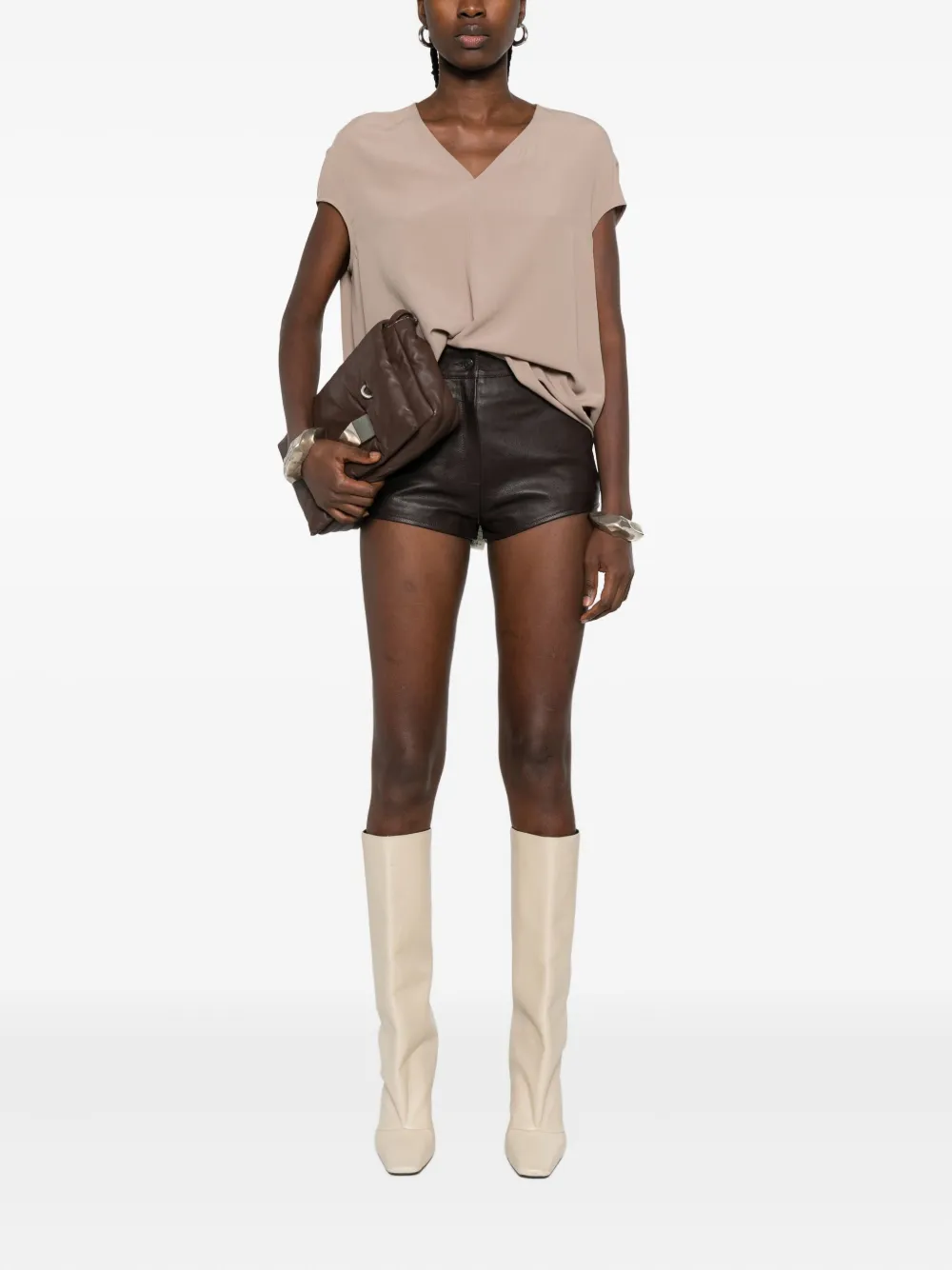 Rick Owens V-neck armhole top Bruin