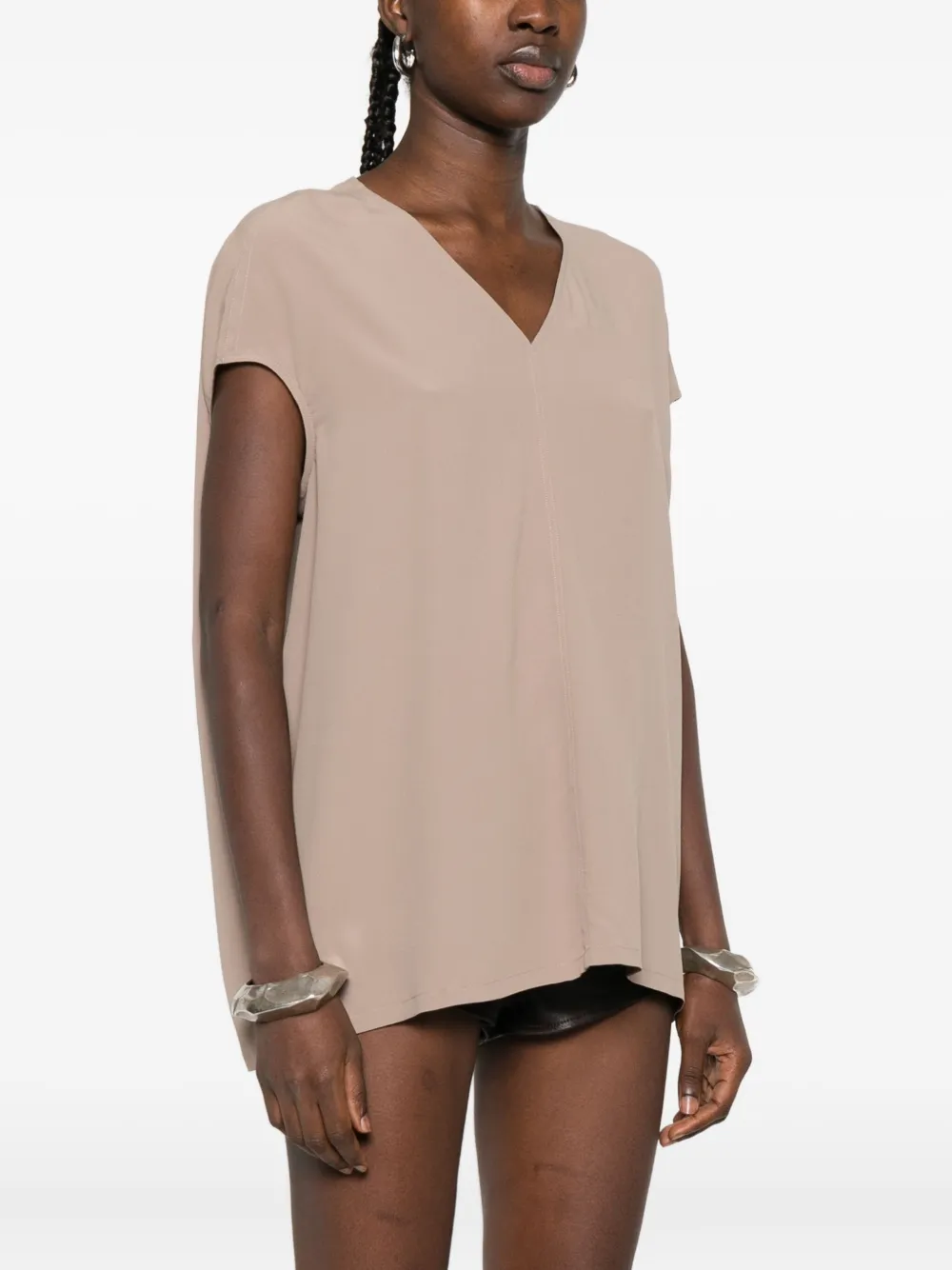Rick Owens V-neck armhole top Bruin