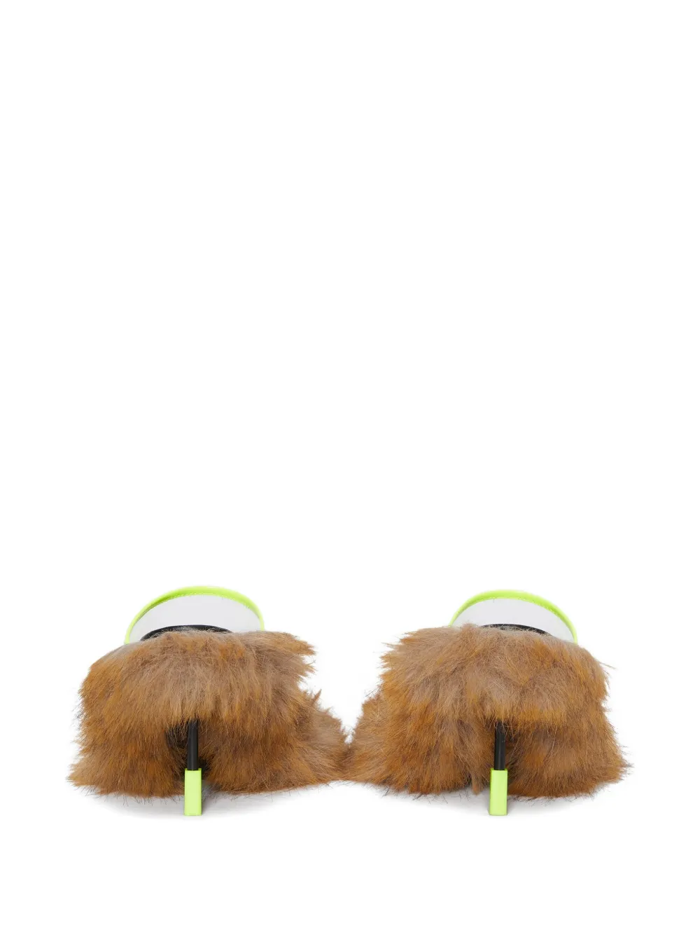 Msgm Iconic Faux-fur Heeled Sandals In Brown