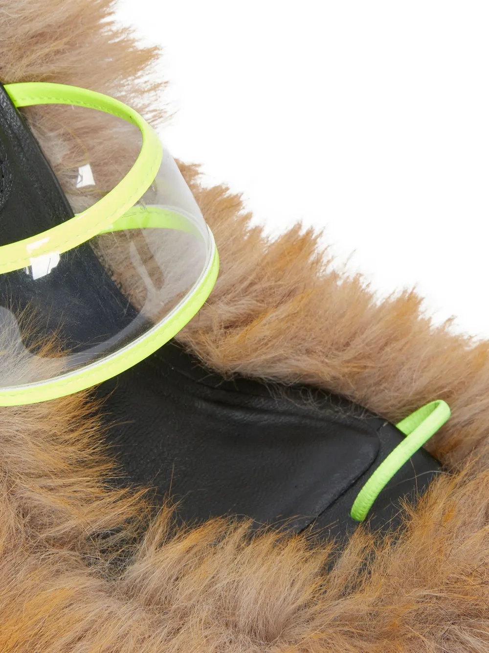 MSGM Iconic sandalen met hak van imitatiebont Bruin