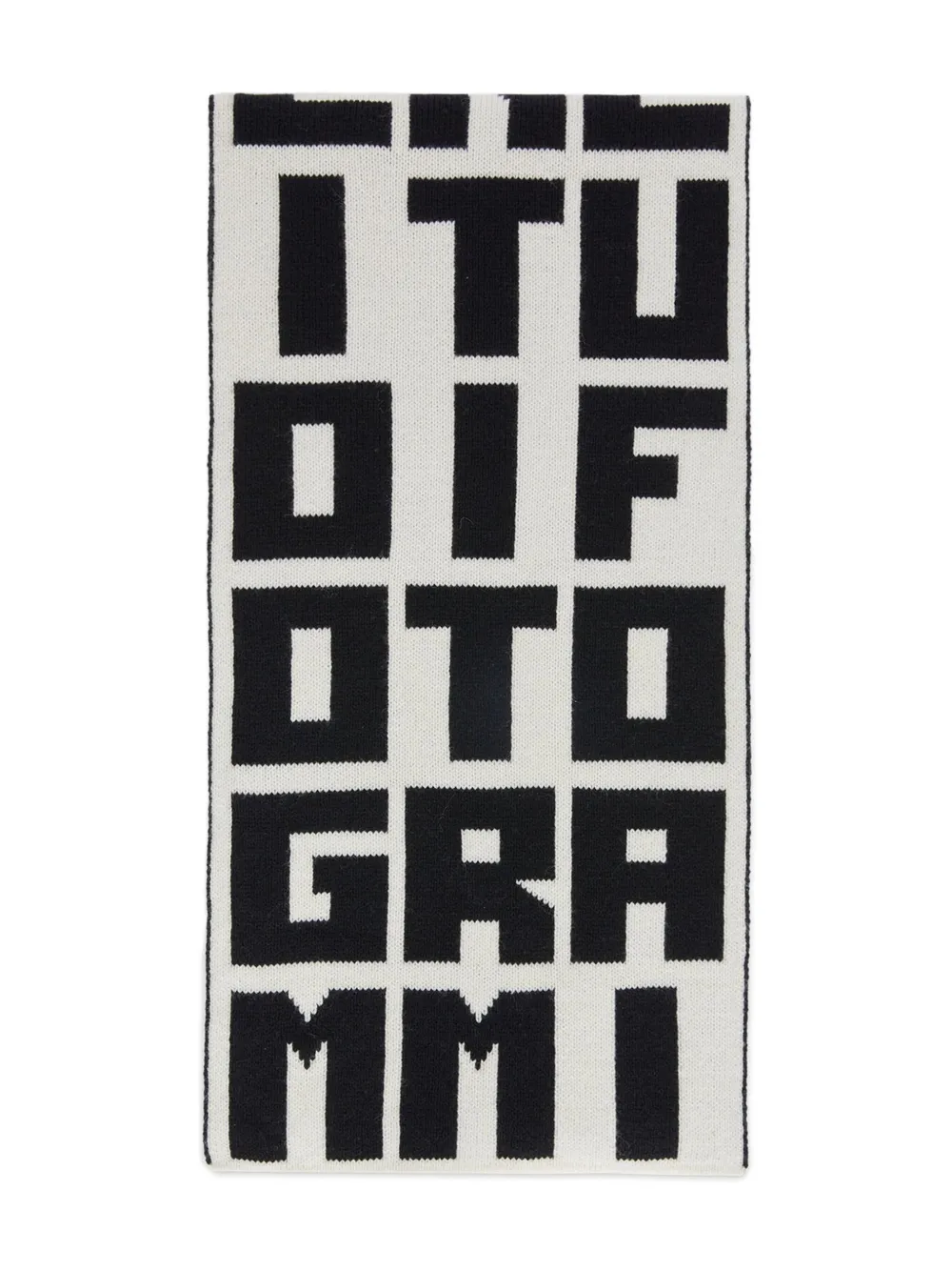 Msgm X Caterina Frongia Jacquard-knit Scarf In Black