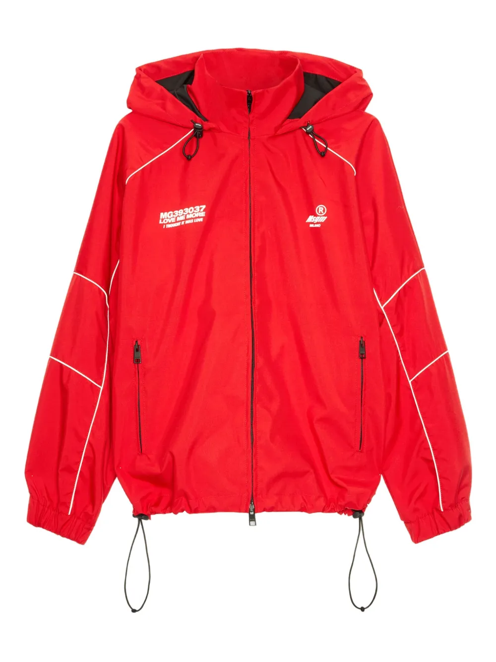 MSGM hooded jacket | Red | Image 1