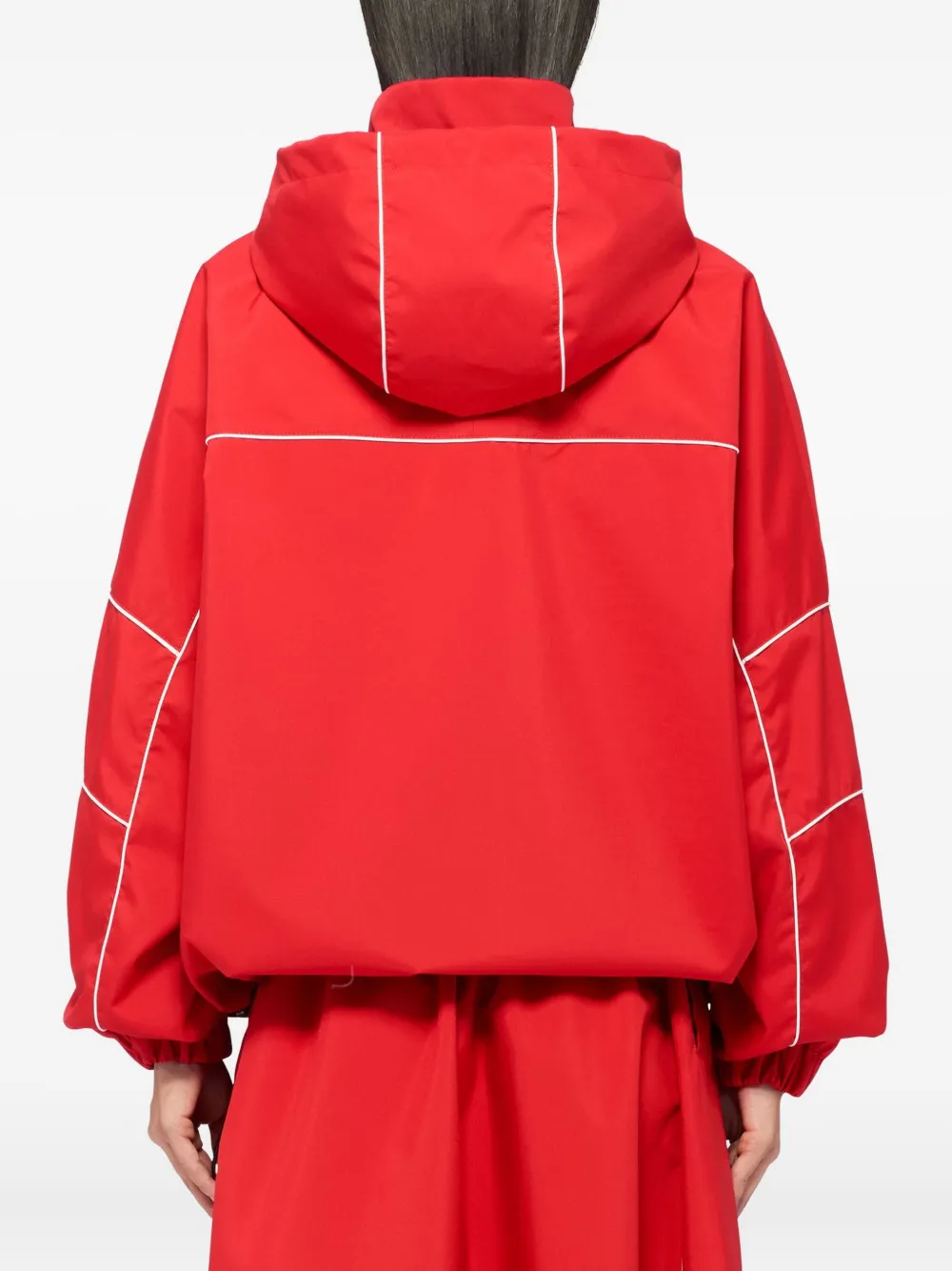 Msgm Hooded Jacket In Red