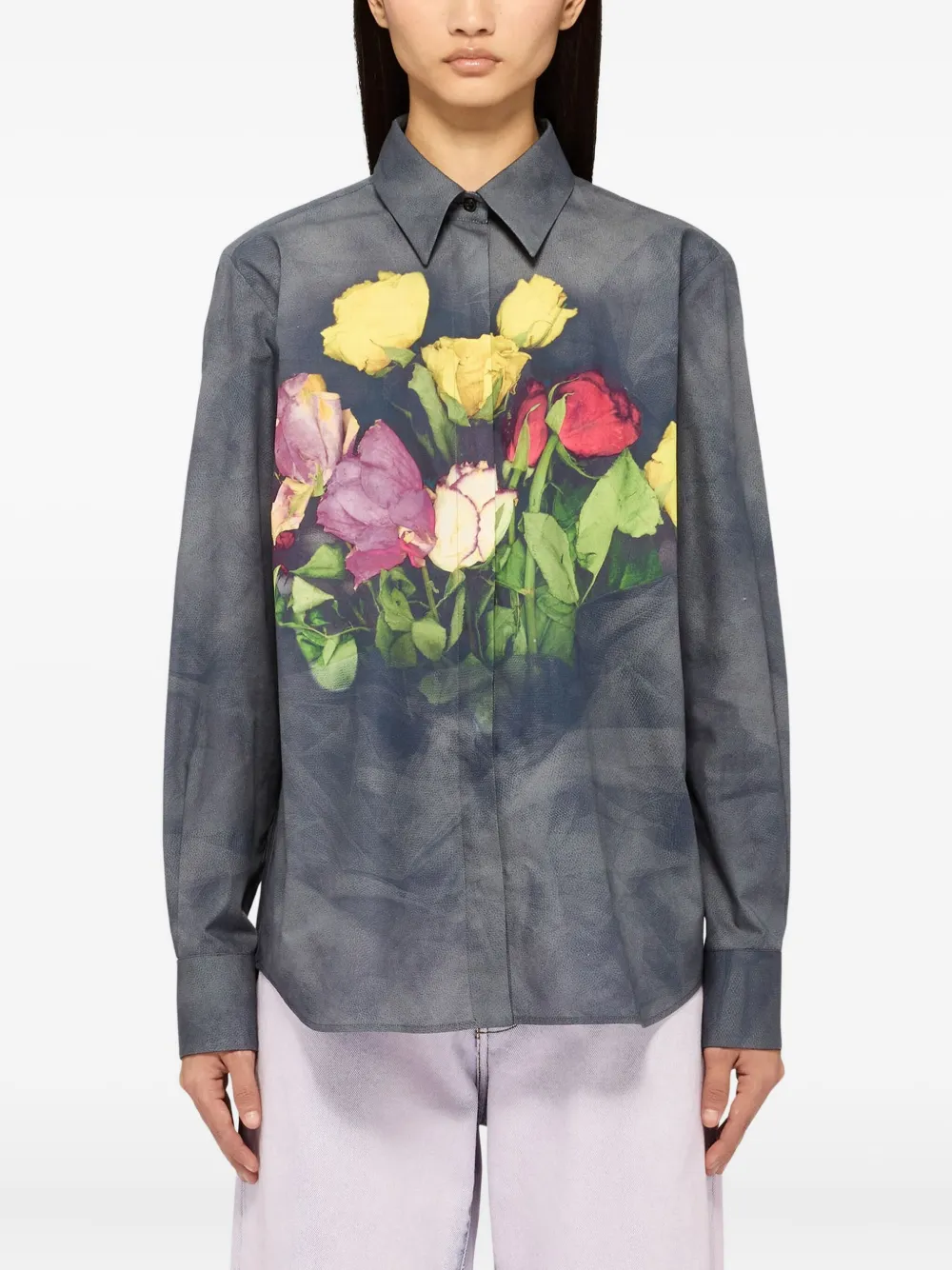 MSGM Blouse met bloemenprint Grijs
