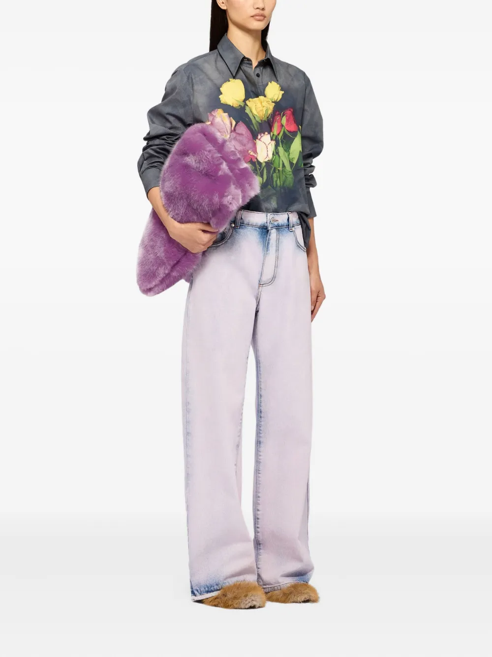 MSGM floral-print shirt - Grijs