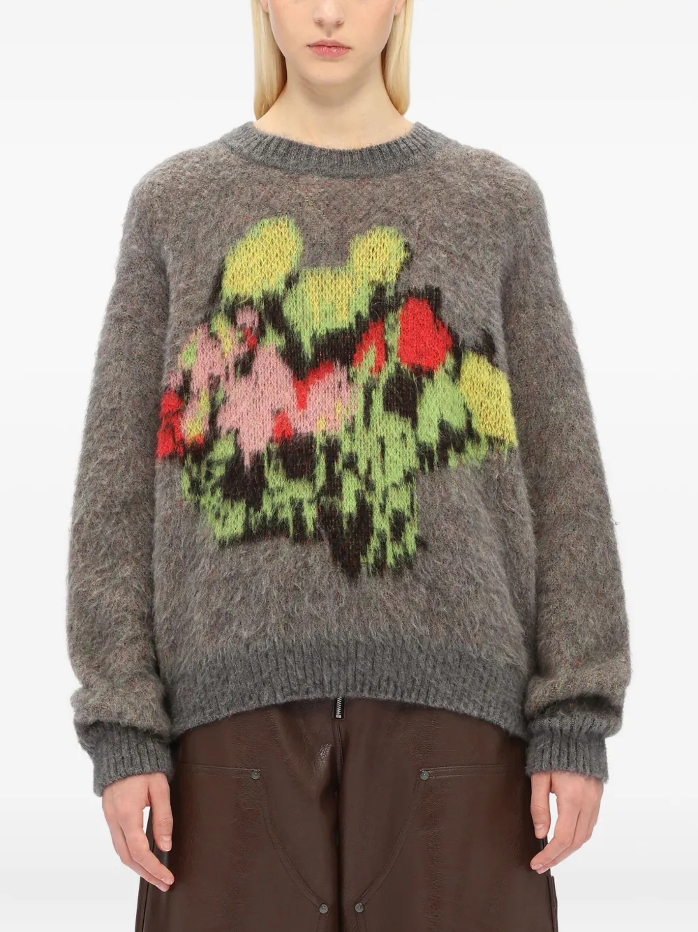 MSGM Trui met bloemendetail Grijs