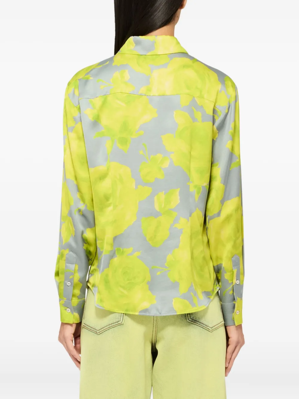 MSGM Blouse met bloemendetail Grijs