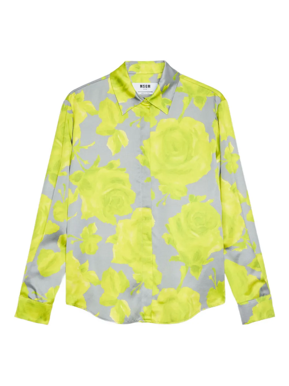 MSGM floral-detail shirt | Grey | Image 1