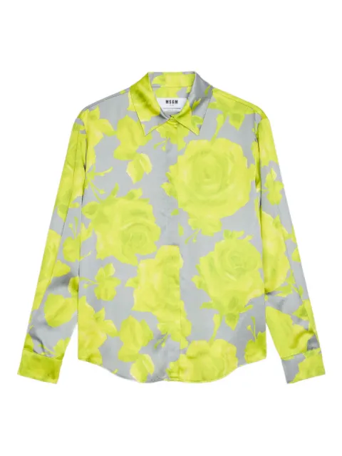 MSGM floral-detail shirt