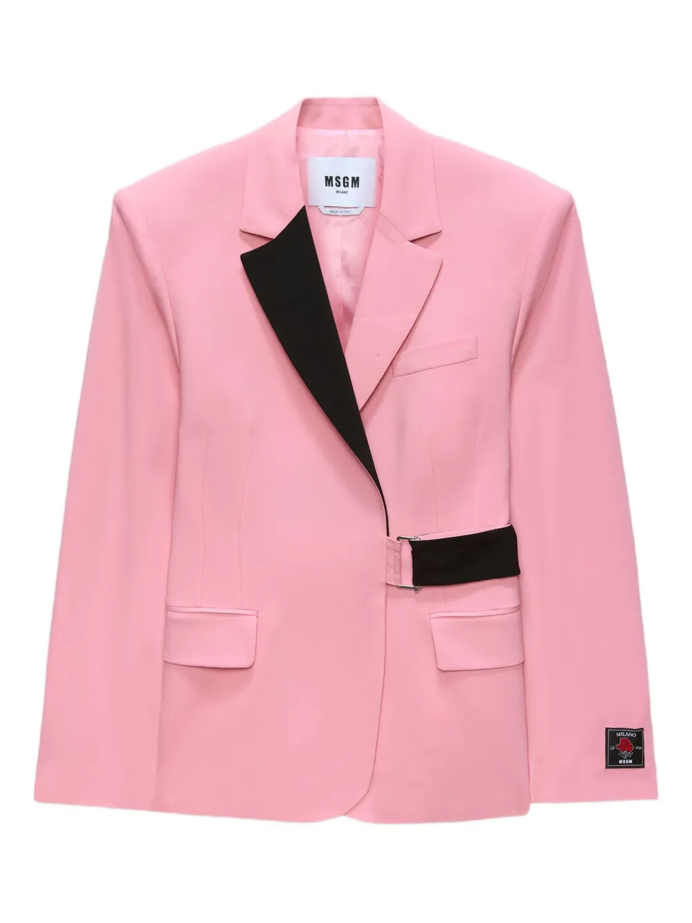 Msgm Belted Blazer In Pink