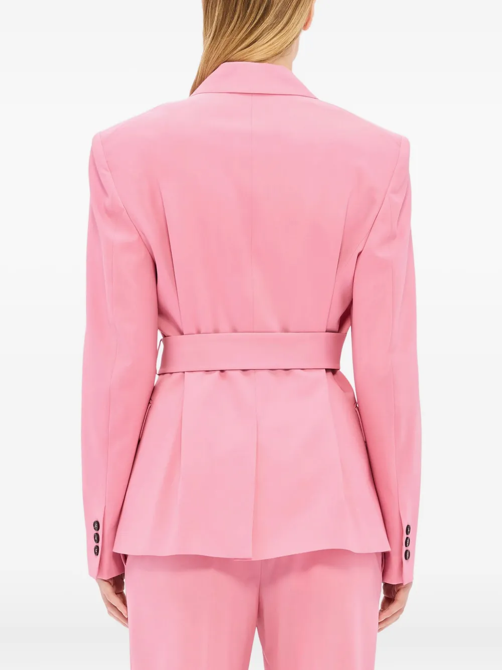 Msgm Belted Blazer In Pink