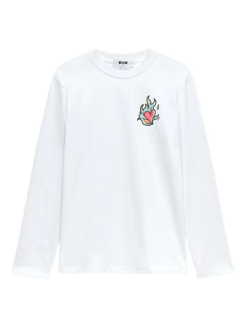 MSGM heart-print long-sleeve T-shirt | White | Image 1