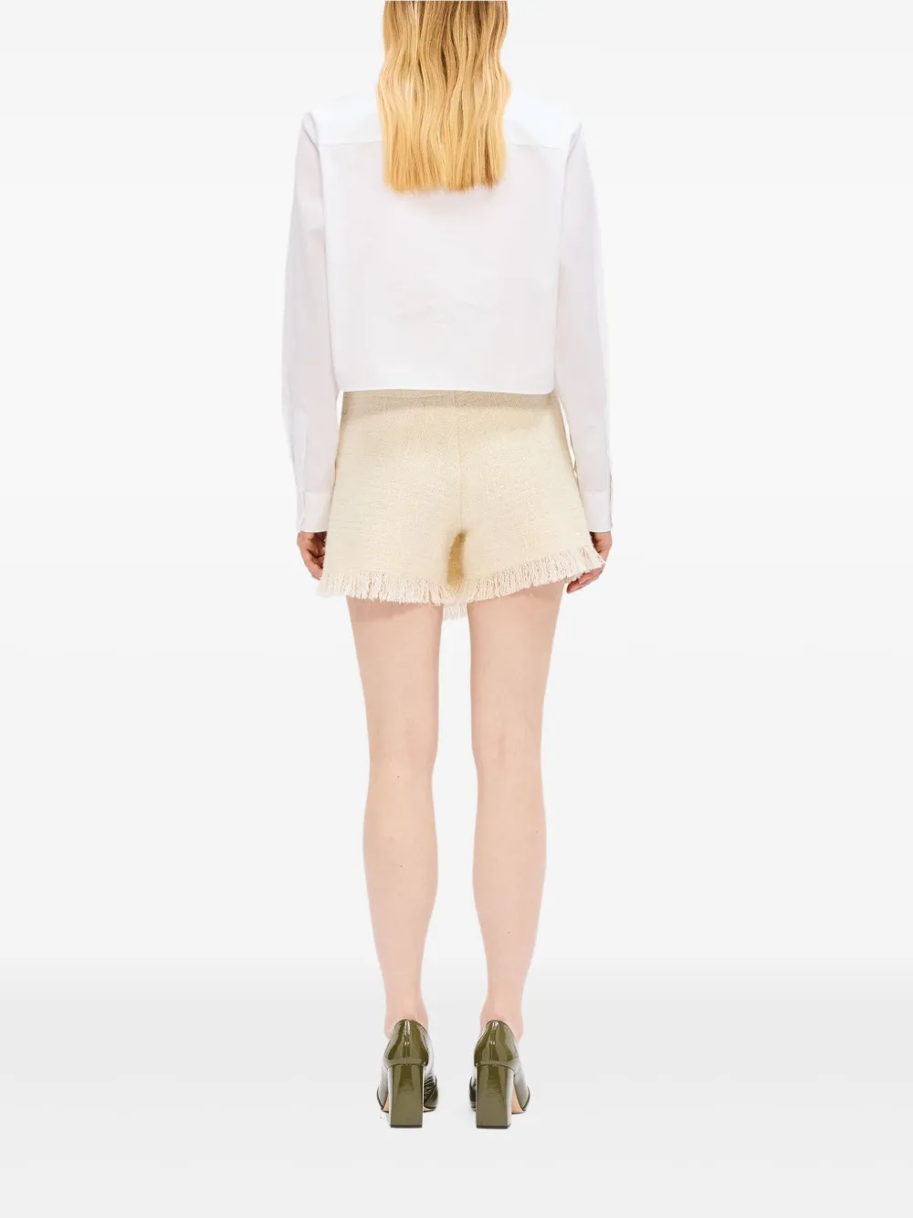 MSGM Tweed shorts Beige