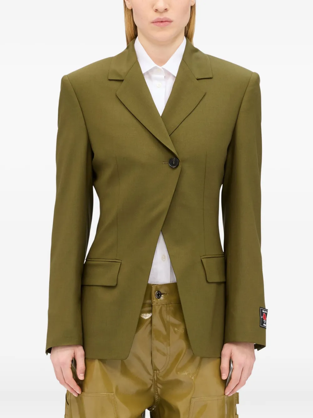 Msgm Single-breasted Blazer In Green