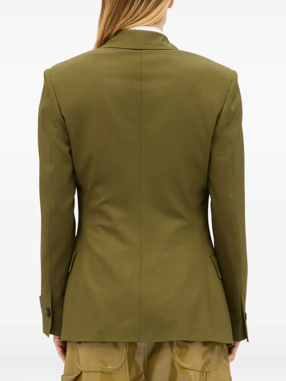 Msgm Single-breasted Blazer In Green