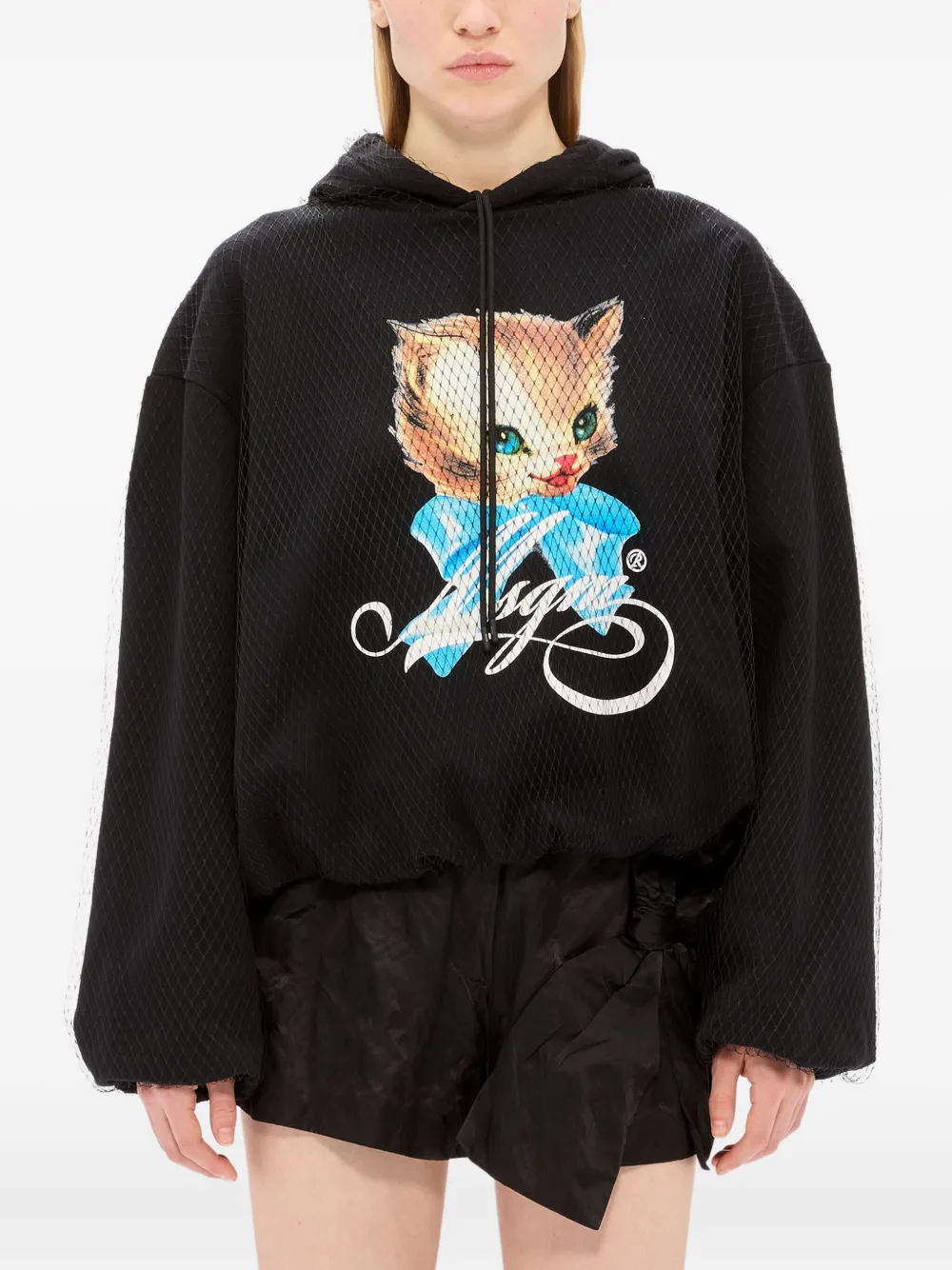 MSGM Cute Kitty hoodie Zwart