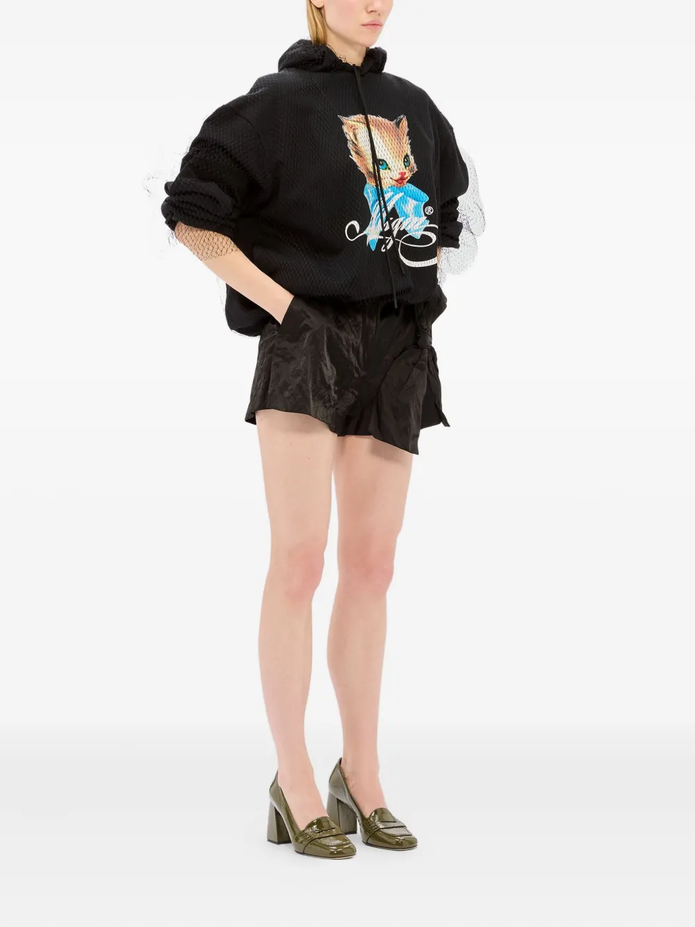 MSGM Cute Kitty hoodie - Zwart