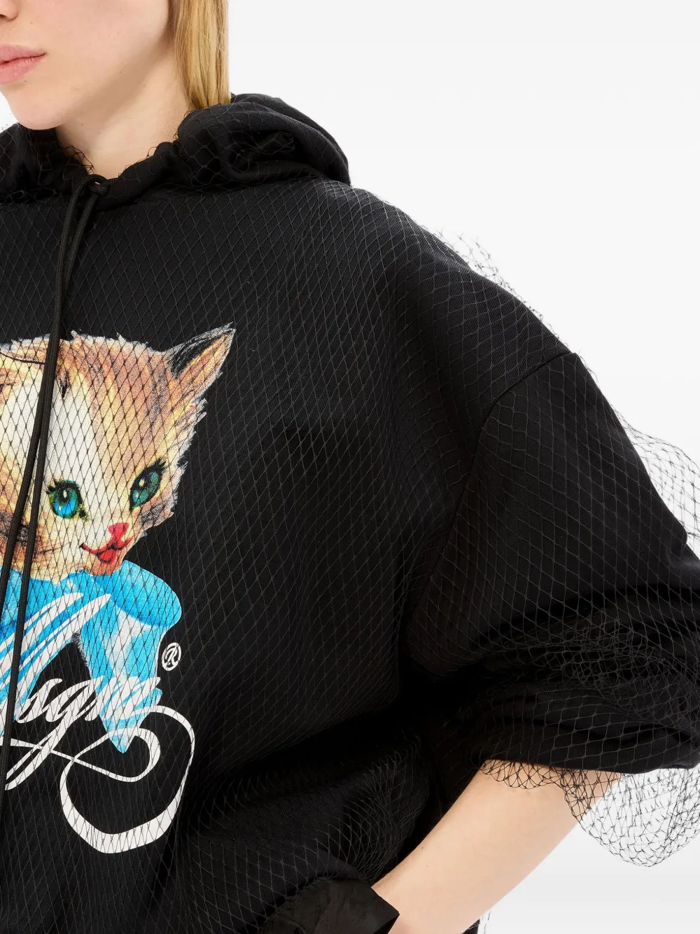MSGM Cute Kitty hoodie Zwart