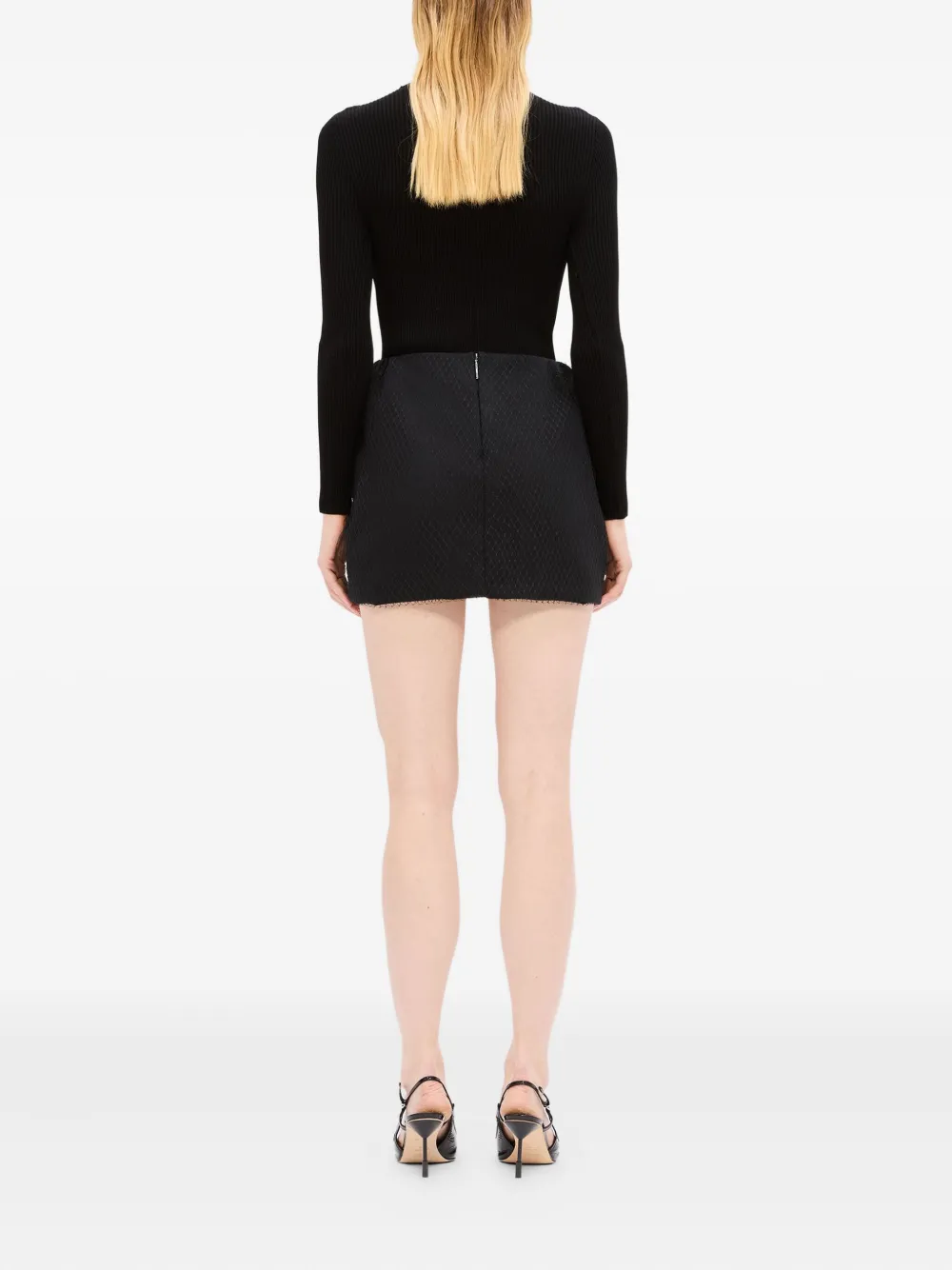 Msgm Layered Mini Skirt In Black